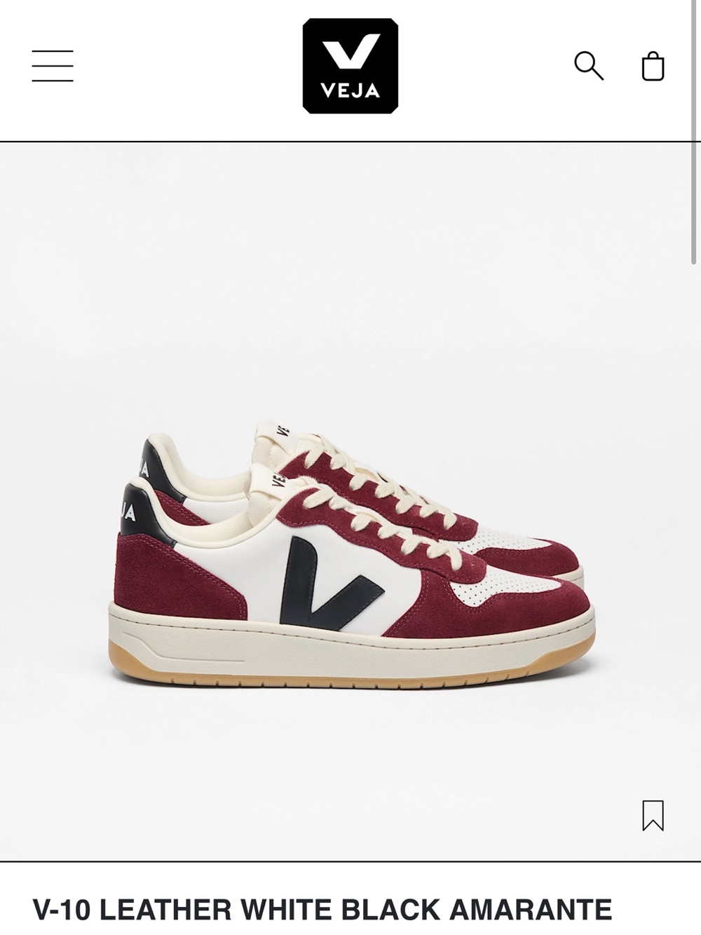 NWT Veja V-10 prime leather